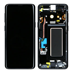 Samsung Galaxy S9 G960F Display And Digitizer With Frame Midnight Black Service Pack