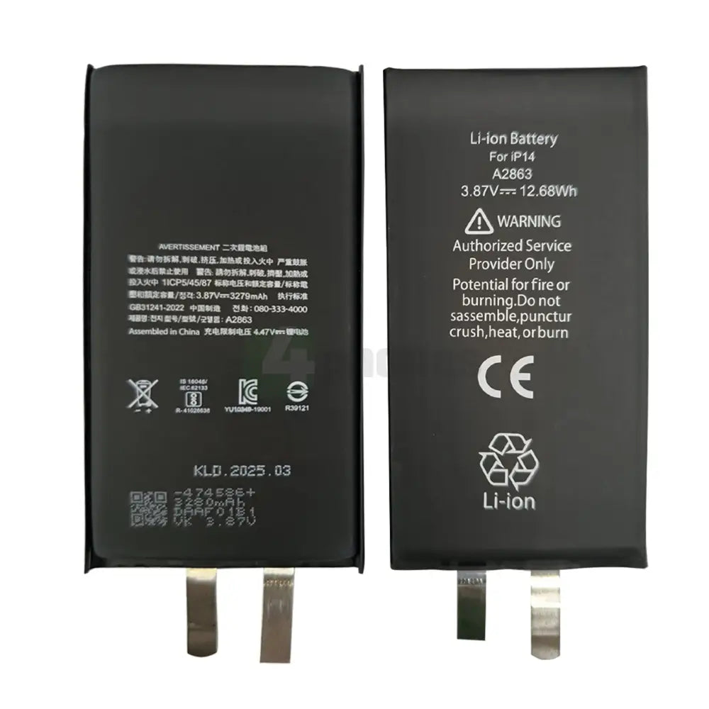 For Apple iPhone 14 Battery (Spot Welding Required) No BMS/IC OEM Batteries