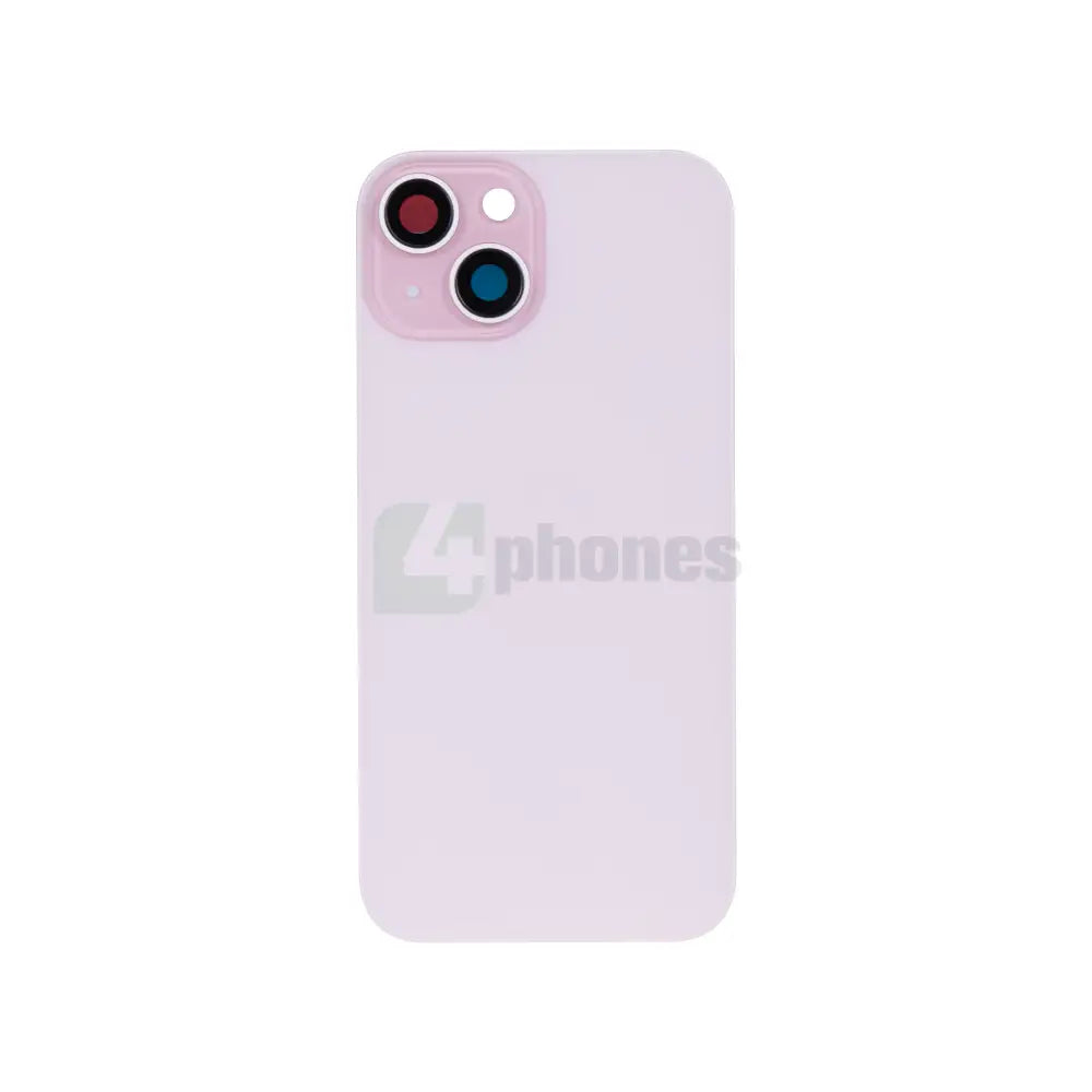 For Apple iPhone 15 Plus Back Glass Without NFC Enlarged Camera Frame Pink Compatible Back covers