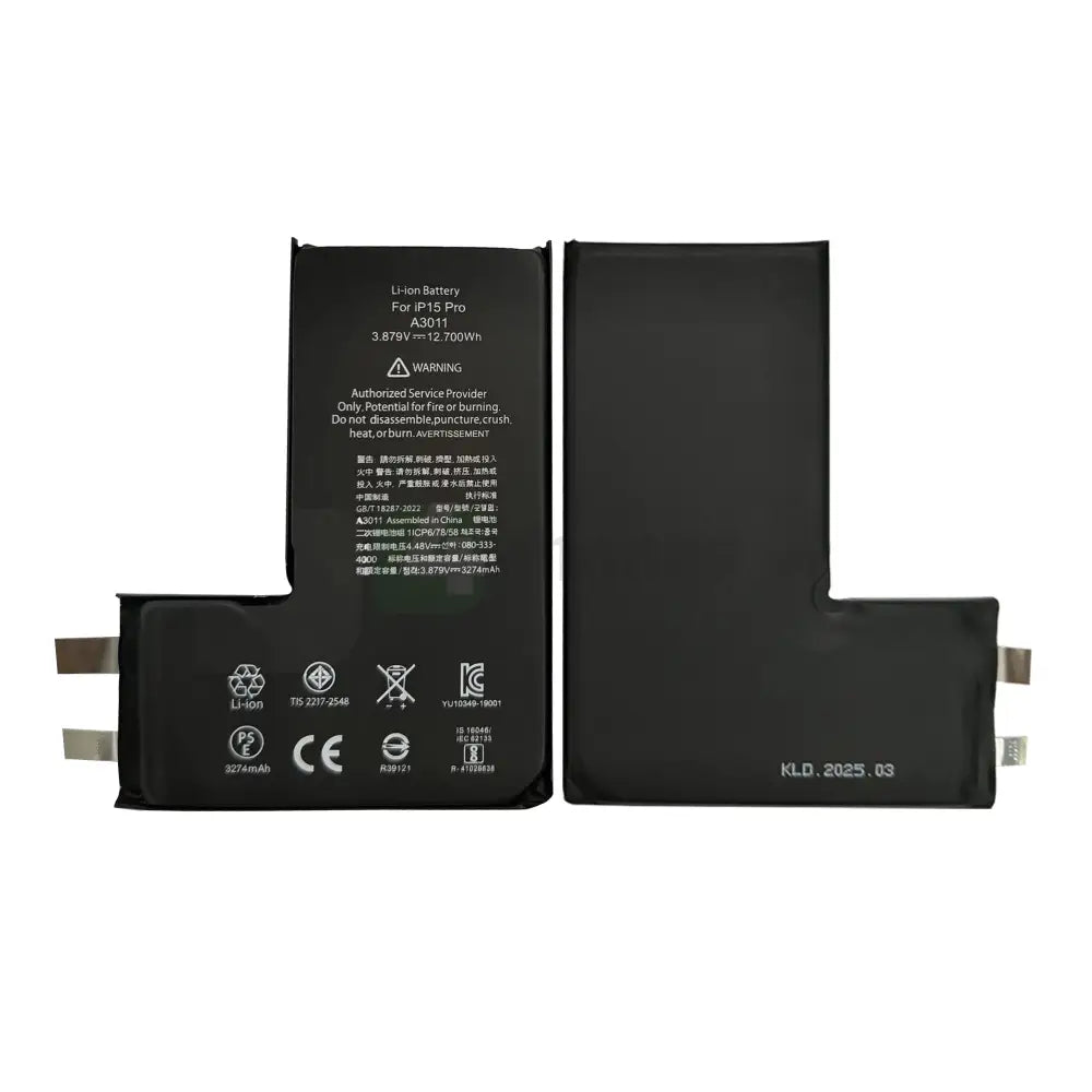 For Apple iPhone 15 Pro Battery (Spot Welding Required) No BMS/IC OEM Batteries