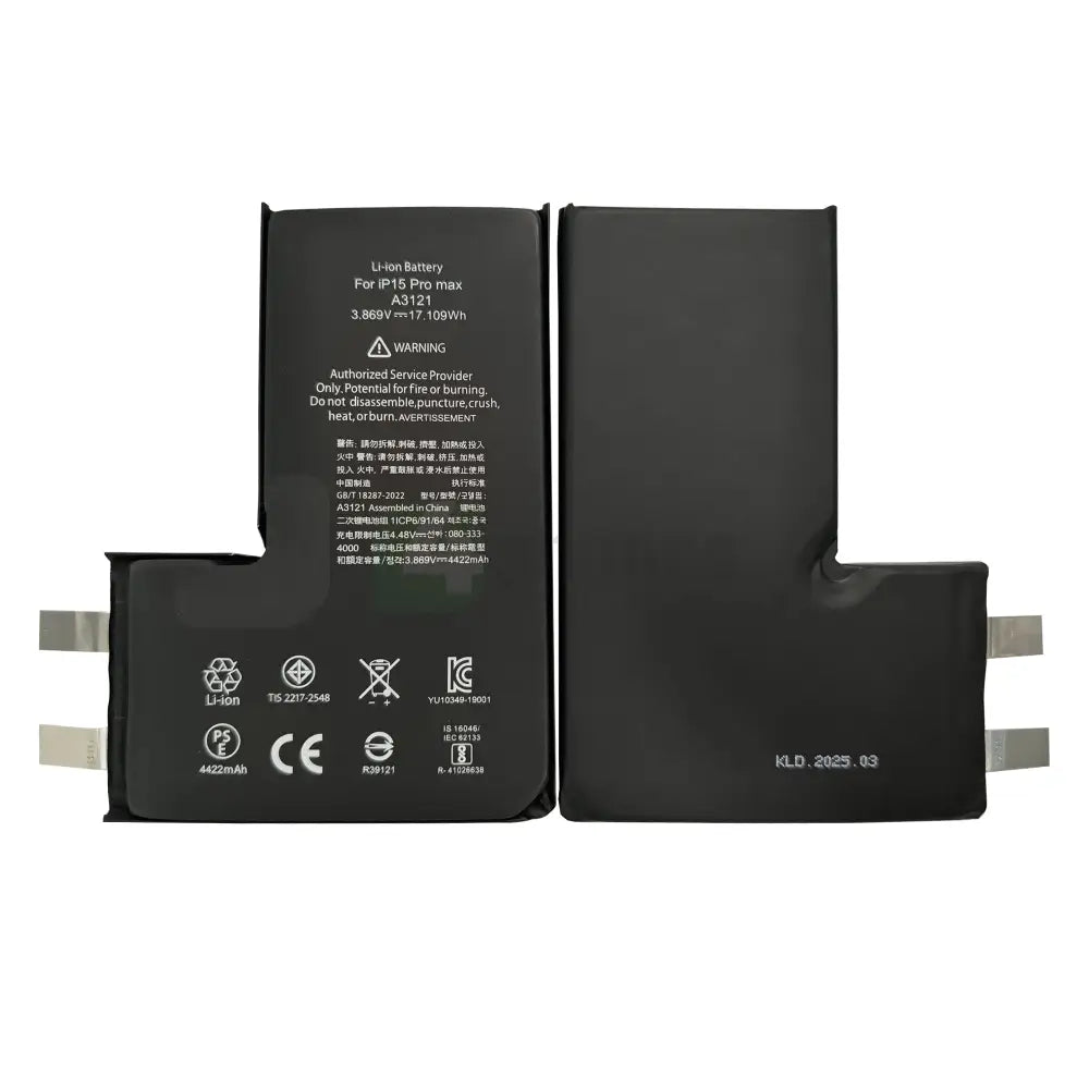 For Apple iPhone 15 Pro Max Battery (Spot Welding Required) No BMS/IC OEM Batteries