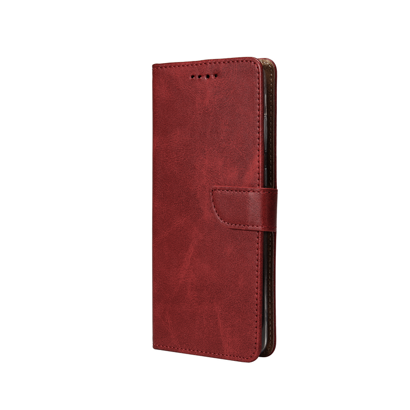 Rixus Bookcase For Samsung Galaxy S24 FE S721B Dark Red