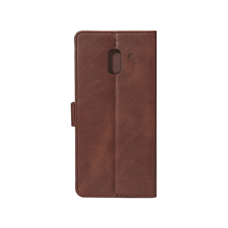 Rixus Bookcase For Samsung Galaxy J6 J600F Brown