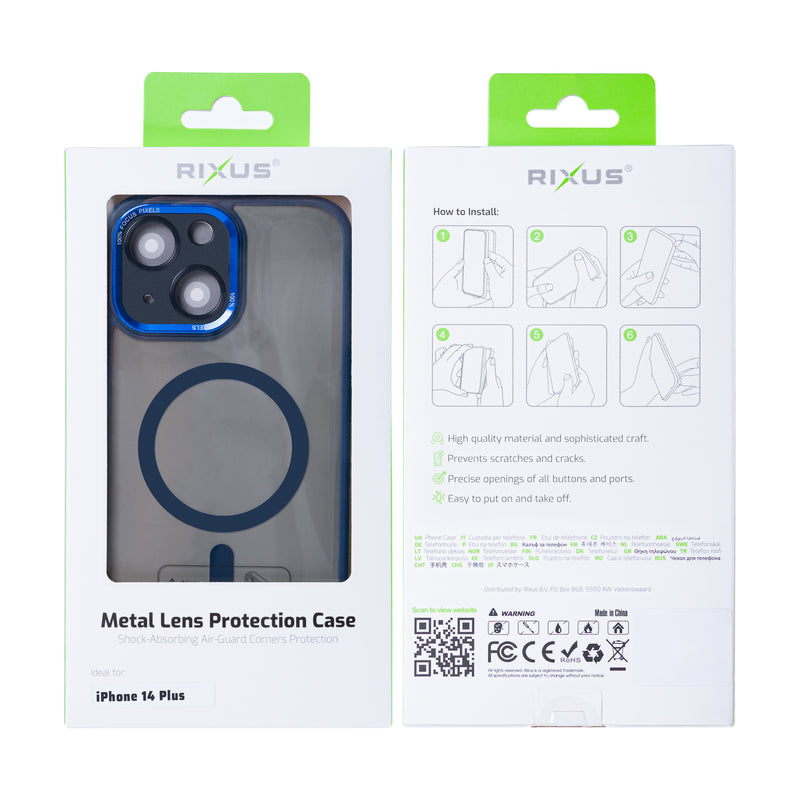 Rixus Classic 04 Case With MagSafe For iPhone 14 Plus Dark Blue