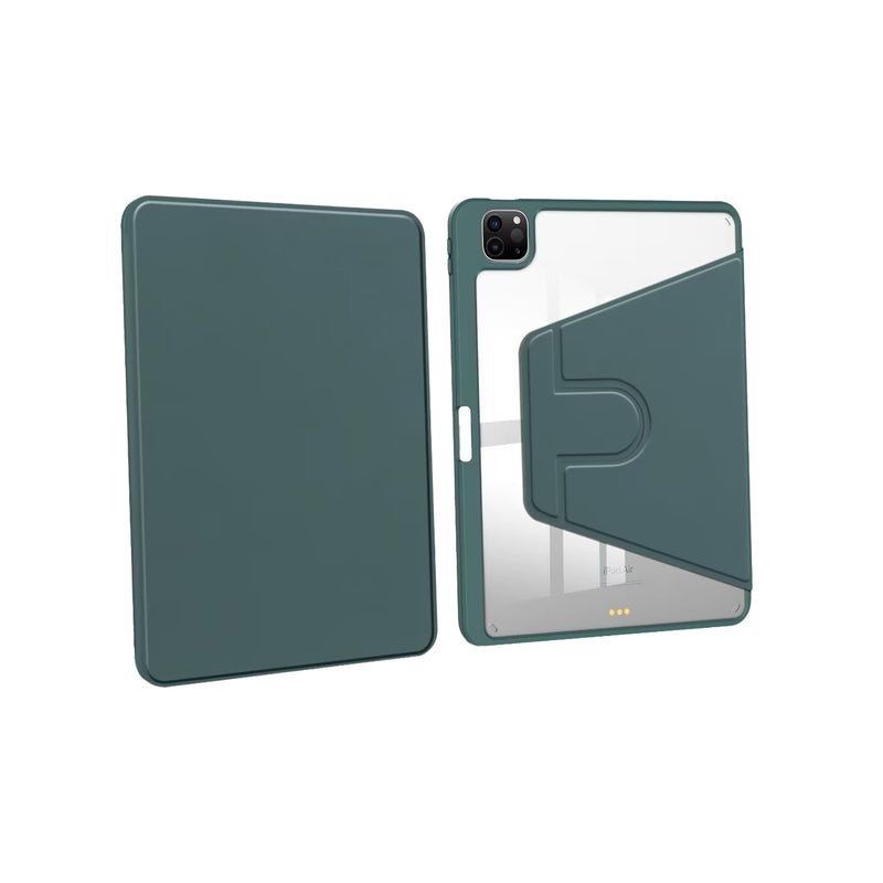 For iPad Air 4, Air 5, Pro 11 10.9" PU Leather Protective Case Midnight Green