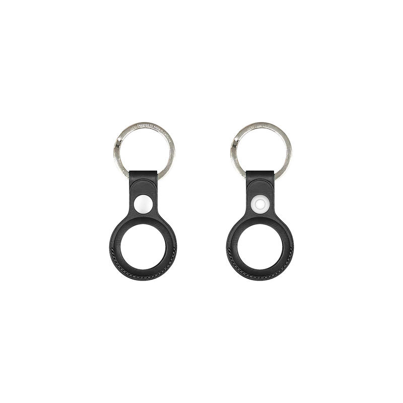 For Apple AirTag Leather Key Ring Black (Compatible)