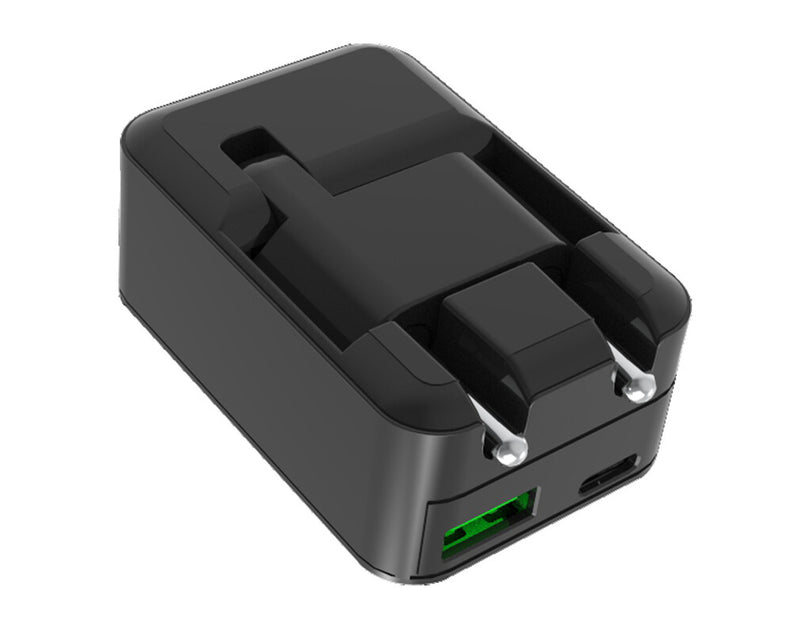 Canyon Foldable Wall Charger H-20T USB-C And OC 3.0 Black