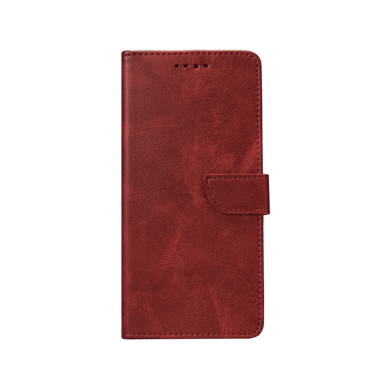 Rixus Bookcase For Samsung Galaxy S24 FE S721B Dark Red