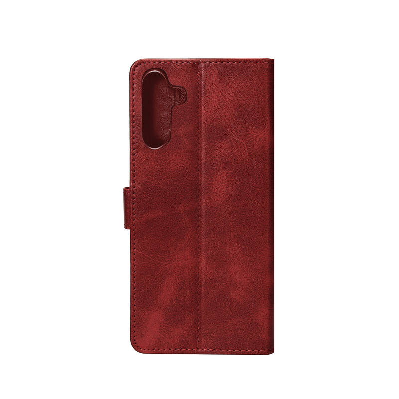 Rixus Bookcase For Samsung Galaxy S24 FE S721B Dark Red