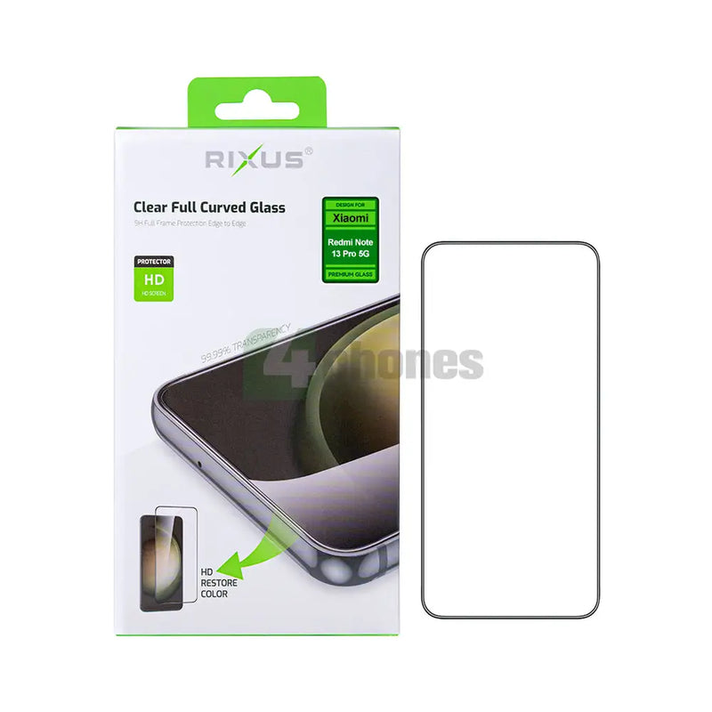 Rixus Clear HD Full Curved Edge Tempered Glass For Xiaomi Redmi Note 13 Pro 5G Screenprotector