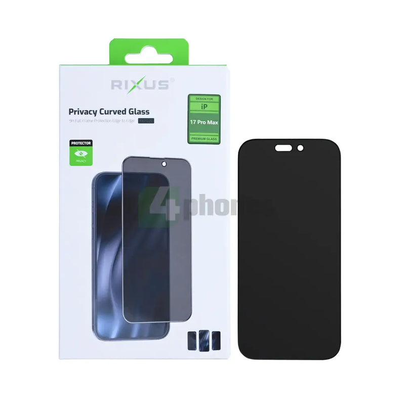 Rixus Privacy Full Curved Edge Tempered Glass For Apple iPhone 17 Pro Max Screenprotector