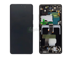 Samsung Galaxy S21 Ultra 5G G998B Display And Digitizer With Frame Phantom Black Service Pack Screens and Displays