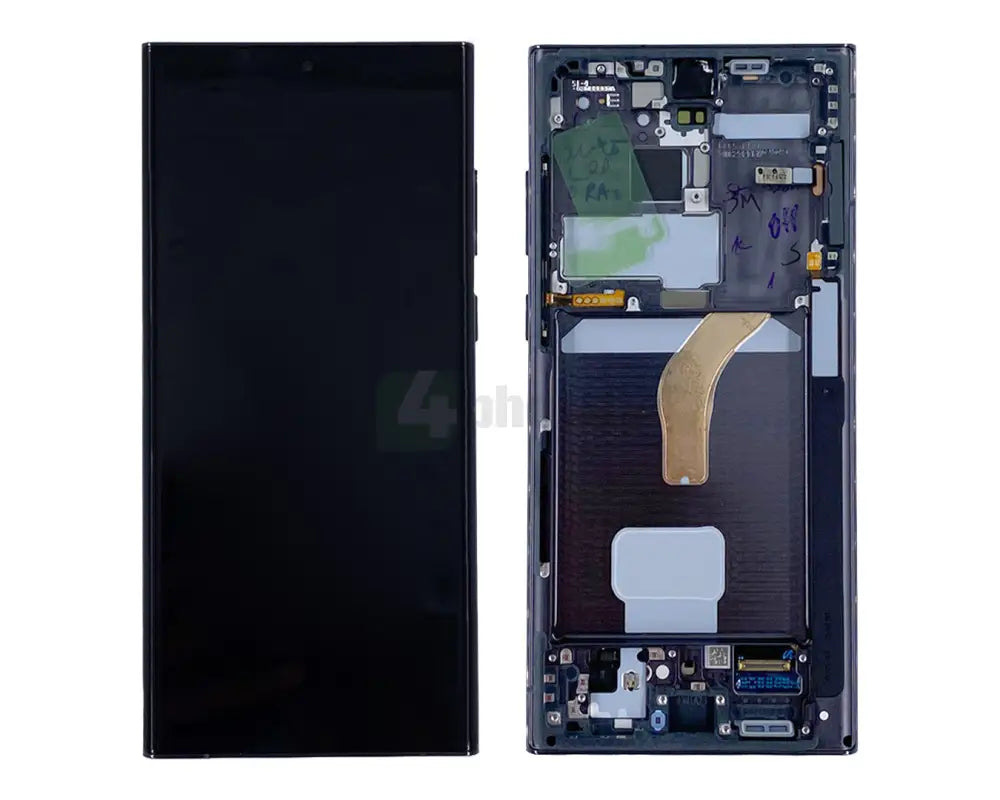 Samsung Galaxy S22 Ultra S908B Display And Digitizer With Frame Phantom Black Service Pack Screens and Displays
