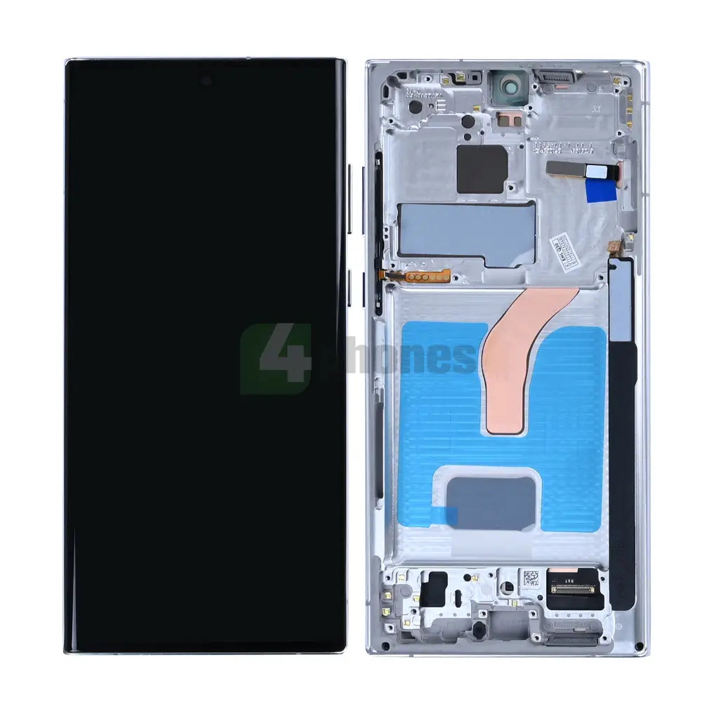 Samsung Galaxy S22 Ultra S908B Display And Digitizer With Frame Phantom White SOFT-OLED Screens and Displays